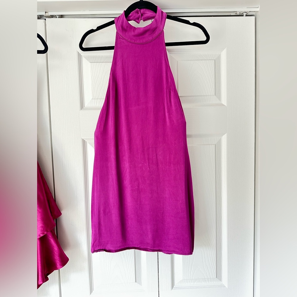 SNDYS x Revolve Halter Mini Dress in Purple